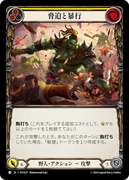 脅迫と暴行
